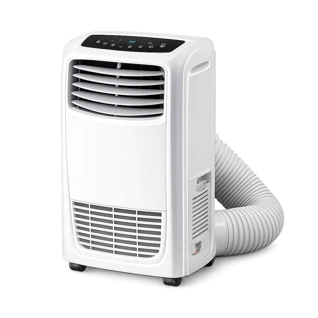 Bulky portable AC unit on the floor